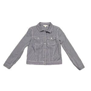 Talbots Lightweight Gingham Jacket Navy White Small